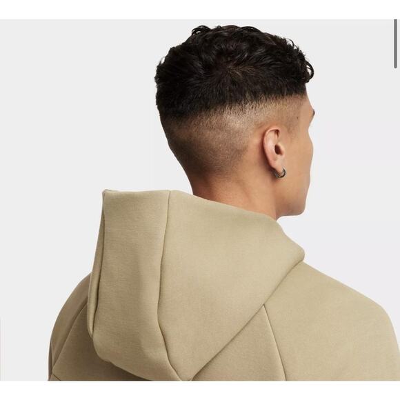 Nike Hoodie Mens XL Khaki Tech Fleece Windrunner Full Zip Pocket CU4489-247 - Picture 4 of 15